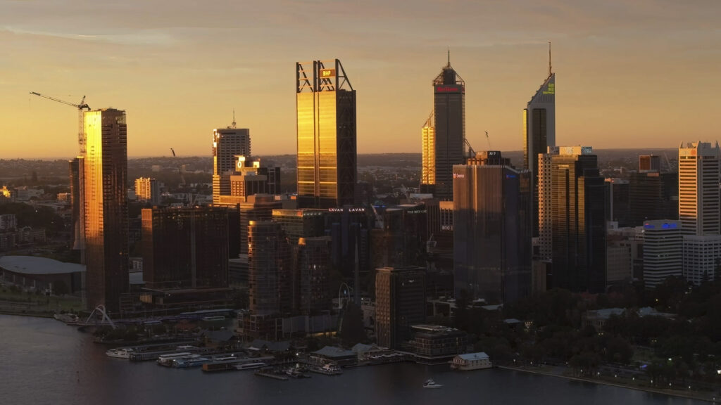 Perth city stock footage